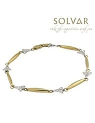 9k Irish Trinity Knot Two Tone Bar Bracelet