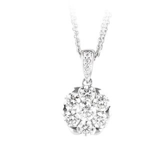 Click here for Round Diamond Necklace - White Gold prices