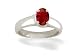 14K White Gold Genuine Oval Ruby Solitaire Ring
