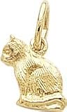 Cat Charm, Gold Plated Silver