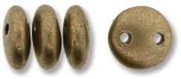 Czechmate 6mm Lentil Beads Matte Metallic Flax (50)