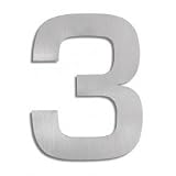 Brushed Stainless Steel House Marker 3 (Stainless Steel) (5.9H)