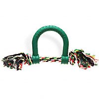 Ruff Toys Horseshoe Tug Hard Rubber and Rope Dog Toy