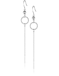 Sterling Silver Cubic-Zirconia White Tassel Earrings
