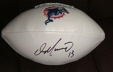 DAN MARINO SIGNED AUTOGRAPHED MIAMI DOLPHINS LOGO FOOTBALL COA + HOLOGRAM