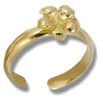 Hawaiian Heirloom Jewelry 14k Gold Finish Flower Toe Ring
