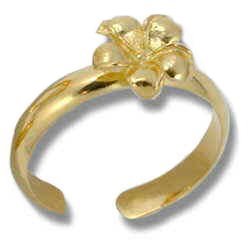 Hawaiian Heirloom Jewelry 14k Gold Finish Flower Toe Ring