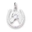 Sterling Silver Horseshoe with Horse Head Pendant