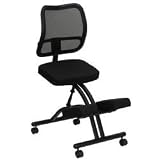 Black Ergonomic Kneeling Office Chair - Black Mesh Back [WL-3520-GG]