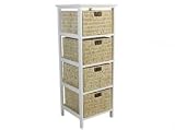 Henley Range 4 Drawer White Tallboy