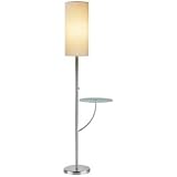 Laurel Satin Steel Tray Table Floor Lamp