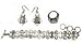 Jewelry Set for Girls - Earring and Bracelet Sets with Ring in Silver and Rainbow Gemstones 39 Grams (brclts002)