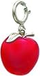 14K White Gold Enameled Apple Charm
