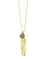 M.Cohen Handmade Designs Necklace with Feather and Coin Charms
