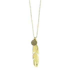 M.Cohen Necklace With Feather And Coin Charms