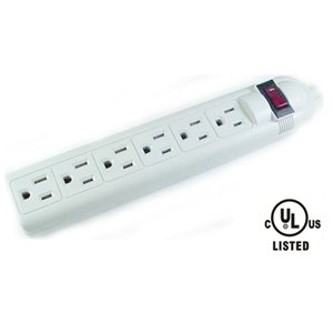 Cover image : Power Strip Outlet - 6 Outlet Power Strip WHITE (UL Listed)