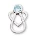 The Perfect Sterling Silver With Me Always March Birthstone Angel Pin - 12X7MM