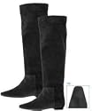 Delman Shoes black suede 'Preston' scrunch boots