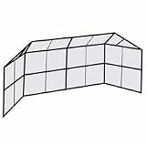Chain Link Winged Backstop with 2 -10' H x 10'W Panels and 1-10'H x 20'W Center Panel and Overhang