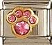 Jewelry : Clearly Charming October Pink Tourmaline Paw Print Birthstone Cat Dog Bear Animal Theme Italian Charm