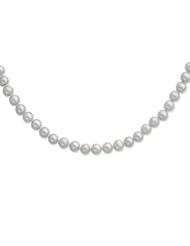 Sterling Silver 6-7mm Grey Freshwater Cultured Pearl Necklace