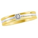 0.05 Carat G/VS2 Round Two Tone Diamond Wedding Band in 18k Yellow/White Gold