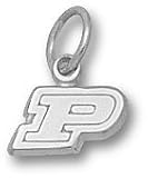 Purdue Boilermakers Solid Sterling Silver ''P'' 3/16'' Pendant