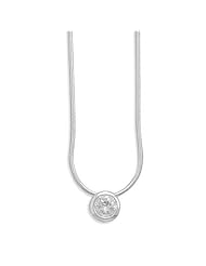 16" Necklace with 7mm Bezel Set CZ Slide