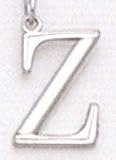 14kt Solid White Gold Initial Z Charm - LET101Z