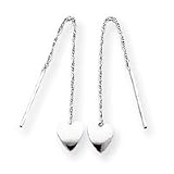 Sardelli - 14kt White Gold Thread Of Gold Heart Earrings