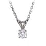 14k White Gold Round Diamond 4-Prong Solitaire Pendant (1ct , I-J, I1)