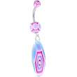 Blue Pink Marracas Dangle Belly Ring