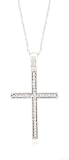 21ZQdzWYSBL. SL160  10k White Gold Cross Diamond Pendant (1/9 cttw, I J Color, I2 I3 Clarity), 18