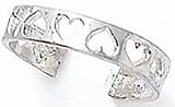Hearts, Toe Ring - Sterling Silver