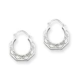 14k White Gold Polished Hoop Earrings