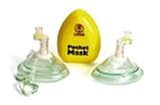 Laerdal Pocket Mask with O2 Inlet and Head Strap with Gloves and Wipe in Yellow Hard Case