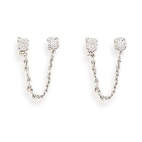 1 2.5MM Round Crystal 2 Post Earrings - Free Shipping