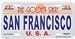 San Francisco License Plate
