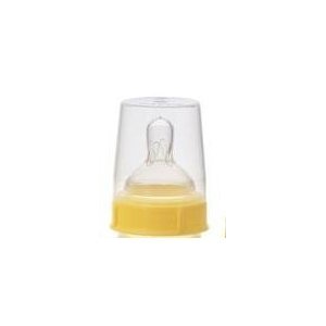 Medela Disc Collar, Slow Flow Nipple, and Clear Bottle Cap Replacement parts