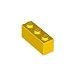 Lego Building Accessories 1 x 3 Bright Yellow Brick, Bulk - 50 Pieces per Package
