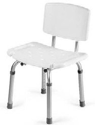 Medline Bath Bench with Back, White, Fully Assembled