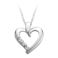 Certified, 10kt. White Gold, 1 10 ct. tw. Diamond Heart Pendant by Fred Meyer Jewelers