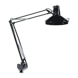 Ledu L445BK Professional fluorescent/incandescent swing arm clamp-on lamp, 40 reach, black