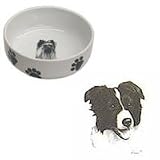 Border Collie Paw Print Bowl, Porcelain by Rosalinde (7' x 2.5' deep)
