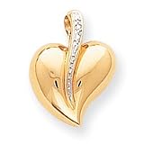 14k Heart with Swirl Charm - Measures 16.7x23.1mm