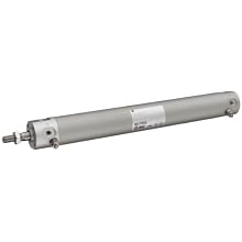 SMC NCG Series Aluminum Air Cylinder, Round Body, Double Acting, Basic Style Mounting, Switch Ready, Cushioned