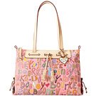 Dooney & Bourke Grafica Fantasy Large Tassel Zip Top Handbag Tote Satchel Purse