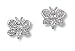 Solid Sterling Silver Small Butterfly and Clear CZ Earrings
