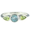 Bask Peridot & Blue Topaz Ring