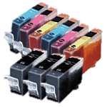New Compatible Canon BCI-3 Black/Cyan/Magenta/Yellow Ink Cartridges. Value Pack of 3 Black & 2 Each Color - Sold by Geoinkonline